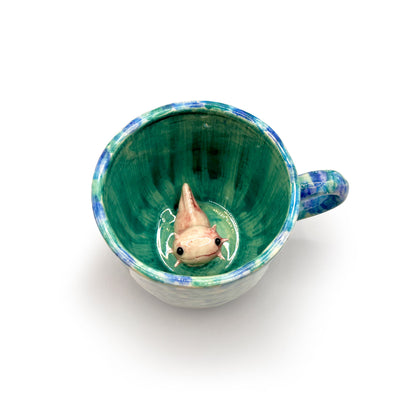 Taza Ajolote Azul Mediana