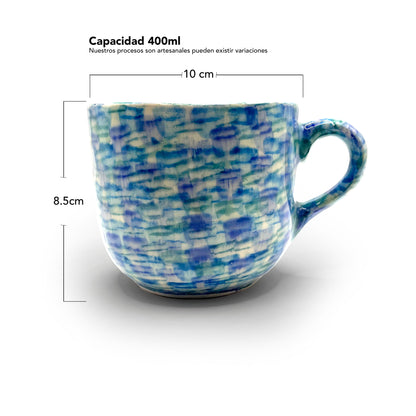 Taza Ajolote Azul Mediana