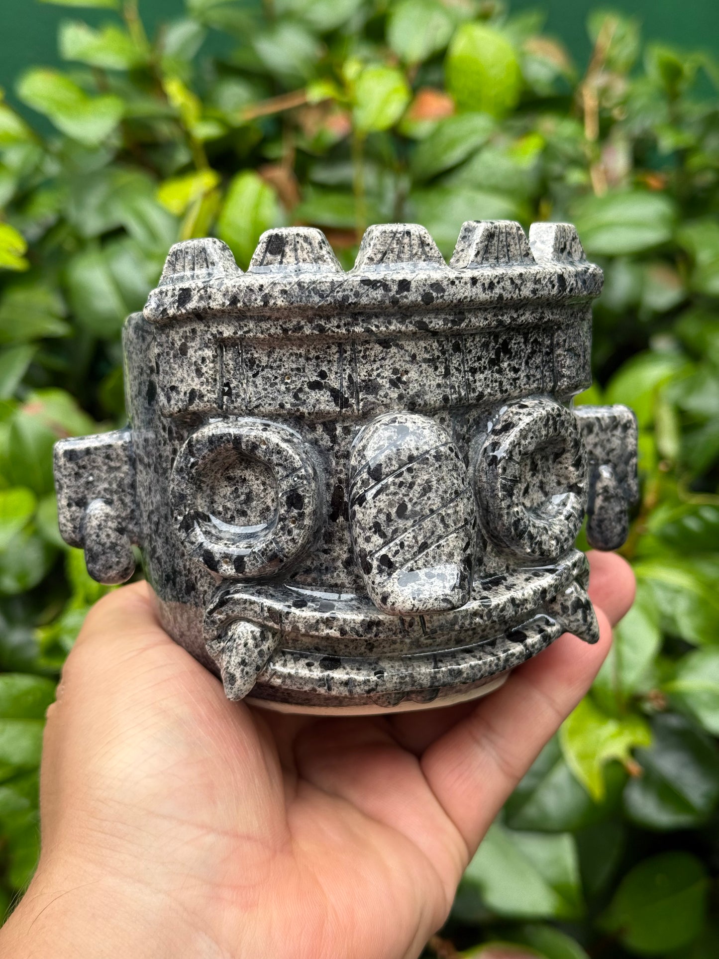 Taza tlaloc piedra volcánica