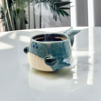 Taza de cara de Ballena Azul