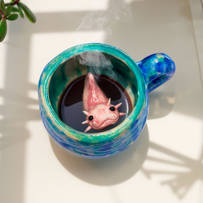 Taza Ajolote Azul Chica