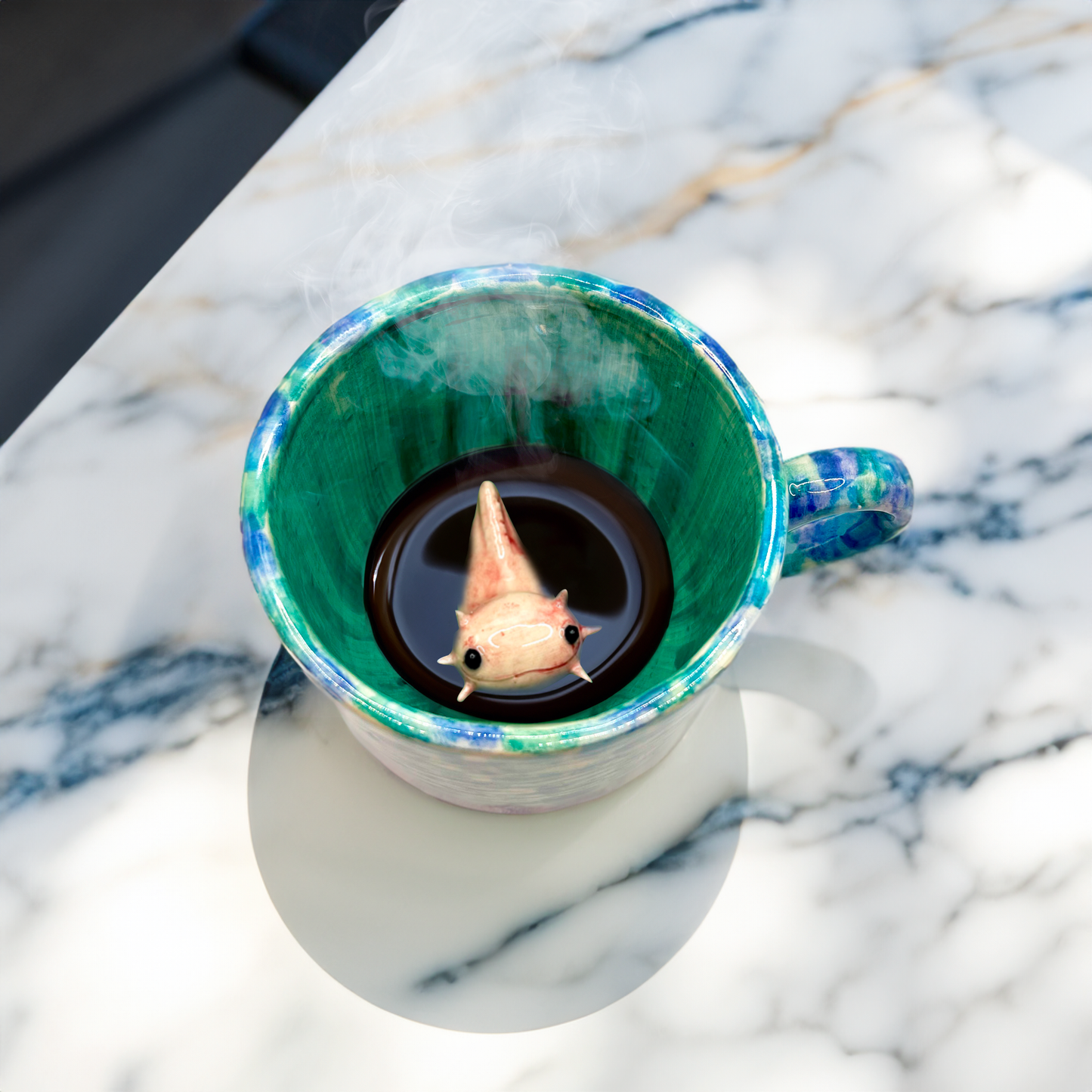Taza Ajolote Azul Mediana