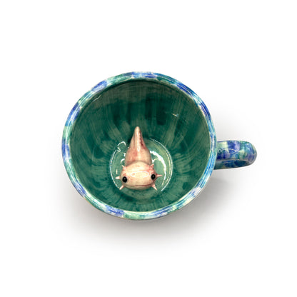 Taza Ajolote Azul Mediana